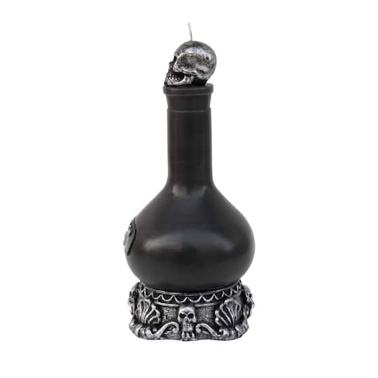 7.5" Black Potion Bottle Unscented Candle by Ashland®